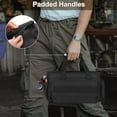 thumbnail image 5 of 14-Inch Heavy-Duty Canvas Tool Bag, Large Capacity Anti-friction Organizer Tote Bag with Shoulder Strap, Multi-purpose Hand Tool Storage Organizer for Repairman, Carpenters, Handymen (brown,1), 5 of 8