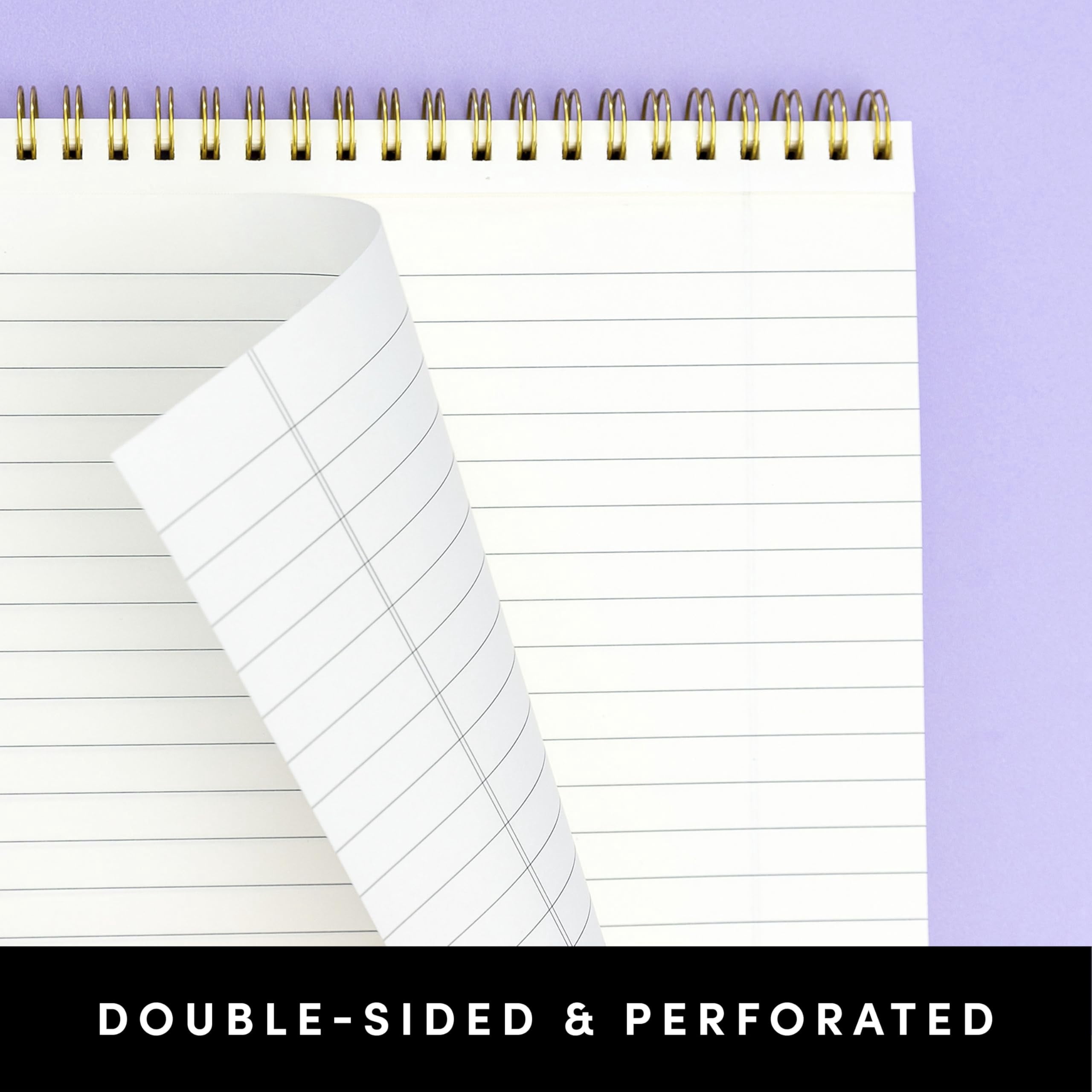 Top Bound Spiral Notebook  3 Pack Lined Notepad (raspberry/marigold/mint) 70 Sheets (140 Pages) Per Wide/legal Ruled 8.5 Inches X 11