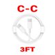 thumbnail image 1 of Cable USB-C a USB-C de 2 piezas, cable de carga rápida para iPhone 15/Plus/ProMax/iPad, 3 pies, 1 of 7