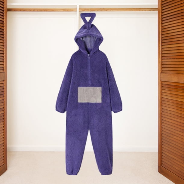 Traje de Teletubbies de corte holgado con cierre de cremallera para mujer traje de fiesta de Color sólido