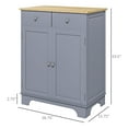 thumbnail image 3 of Sideboard Buffet Cabinet with 2 Doors & 2 Drawers, Adjustable Shelf Kitchen Storage Cabinet for Dining Room, Living Room, Coffee Bar, Gray, 3 of 9