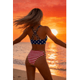 thumbnail image 6 of UZMOG Bikini Sets for Women, American Flag Swimsuit for Women Push Up V Neck Bathing Suit Cross Back Two Piece Swim Suits for Women Independence Day, 6 of 9