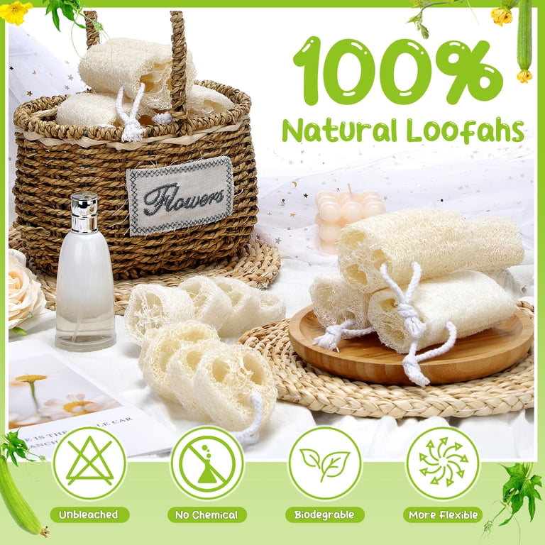 AOWOO Natural Loofah Sponge, 9-Pack photo 6