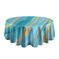thumbnail image 5 of Blue and Gold Marble Shimmer Streaks Pattern Round Tablecloth 60"x60",Wrinkle Wipeable Table Cloth for Kitchen Dining Room Picnic Patio Party, 5 of 6