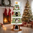 thumbnail image 2 of Costway 61"Large Christmas Cat Tree with 4 Condos, Sisal Carpet, Dangling Ball, Spring Toy, 2 of 10