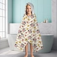 thumbnail image 6 of Beige Cow Flower Pattern Hooded Bath Towel，60"x35" for Ages 3 To 12 Kids, Quick Dry Lightweight Soft Microfiber Hood Beach Towel Cover Up for Kids, 6 of 7