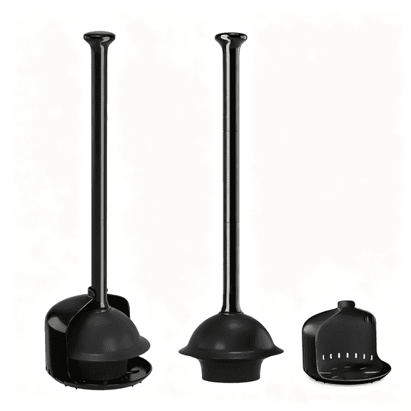 propuri Toilet Plunger with Holder,Heavy Duty Plunger with Cover,Bathroom Decor Accessories,Toilet Clean,1 Pack,Black