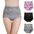 thumbnail image 2 of ZRBYWB Women's Underwear 3-Pack Mixed Color Women's Cotton High Waist Underwear Panties For Women, 2 of 6