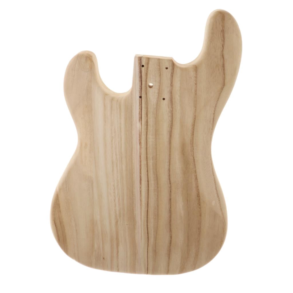 LeeQinersw Unfinished Electric Bass Body Solid Maple Wood Blank Bass Body Barrel for PB Guitars DIY Parts