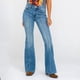 thumbnail image 2 of Vaqueros acampanados con costuras para mujer, pantalones vaqueros de talle medio - Negro/Azul oscuro/Azul claro (M-4XL), 2 of 4