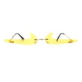 thumbnail image 3 of Unique Check Mark Lens Avant Garde Rimless Pimp Sunglasses Yellow, 3 of 4