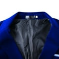thumbnail image 3 of USNSM (M-5XL) Big and Tall Slim Fit Velvet Mens Blazer Peak Lapel One Button Tuxedos Jacket Wedding Party Coat Blue XXXXXL, 3 of 6