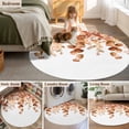 thumbnail image 5 of Burnt Orange Botanical Round Area Rug 4 FT, Non Slip Indoor Outdoor Rug, Eucalyptus Leaves Pastoral Floral Washable Soft Circular Carpet Non-Shedding Floor Mat for Coffee Table Nursery Foyer Balcony, 5 of 8