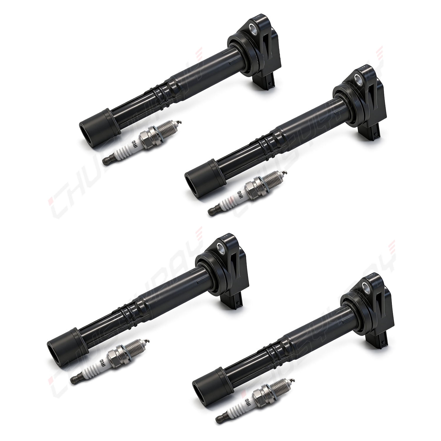 4 Set Ignition Coils & Spark Plugs FIT 03-07 Honda Accord Element 2.4L UF311
