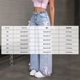 thumbnail image 4 of OJSFQUFP Girls Jeans Elastic Waist Wide Leg Baggy Loose Pants Kids Trousers Streetwear Washed Sweatpants, 4 of 9