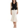 thumbnail image 2 of CHALECO CASUAL SIN MANGAS PARA MUJER INSPIRADO EN CHIC, CHAQUETA DE BOTONES TOTALMENTE FORRADA, TALLA XS, NEGRO, 2 of 6