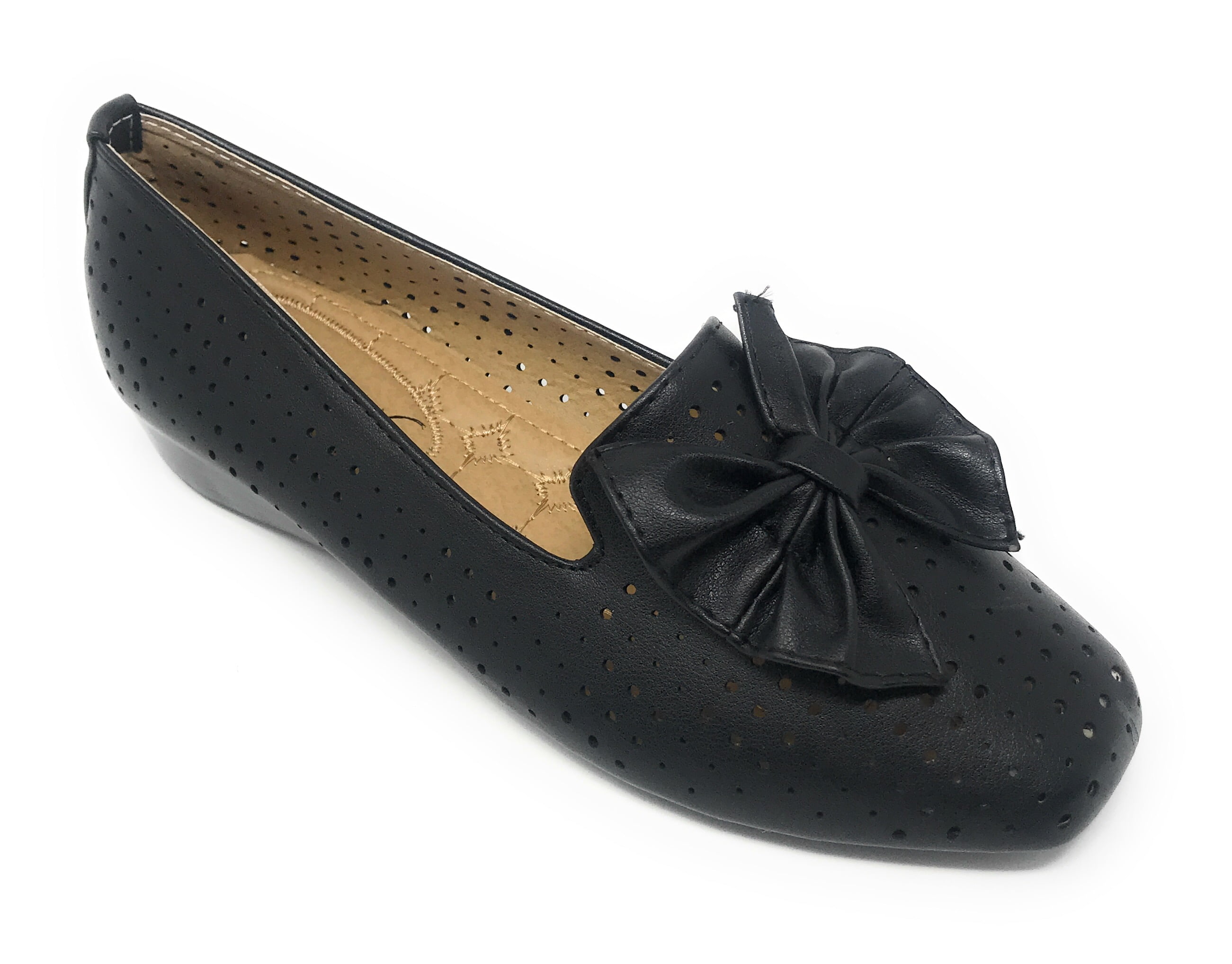 Victoria K Victoria K Women's Bow Tie Embossed Wedge Shoes Walmart