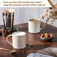 thumbnail image 4 of Vesteel Ceramic Coffee Mug Set of 6, 12 Ounce Porcelain Stoneware Mug with Handles, Catering Coffee Cups for Coffee, Tea, Hot Cocoa, Milk, Microwave and Dishwasher Safe, Cappuccino White, 4 of 9