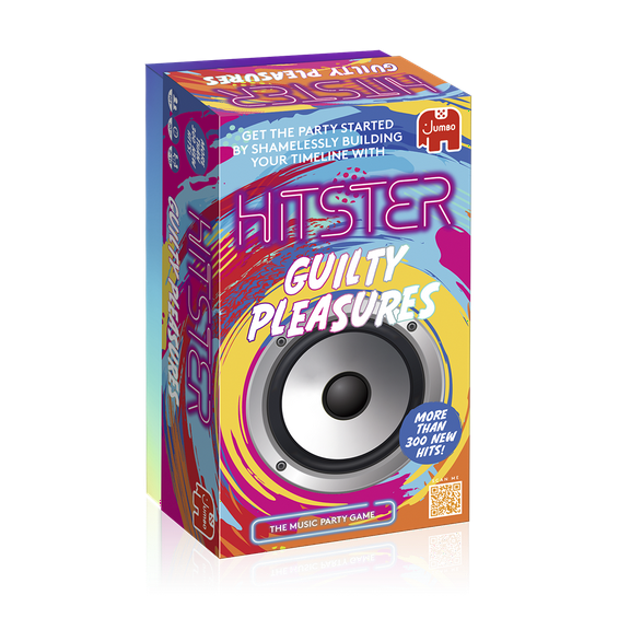 Jumbo Hitster Guilty Pleasures, Fun Music Quiz Card Game, 2-10 Players - 300 Plus Guilty Pleasure Music Hits