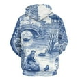 thumbnail image 3 of Blue Willow Ceramic Background Texture Men's Women Vintage 3D Hooded Sweatshirt - All-Season Loose Fit Streetwear, 3 of 6