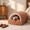 Brown, variant on LEVEO Cat Cave Bed with Tunnel Design,Caterpillar Shape Cat Cave Bed,Cat Cave Bed,Removable and Washable Winter Closed-Off Cat Bed, for Indoor Cats and Small Dogs(Gray,M)