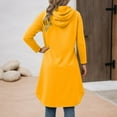 thumbnail image 4 of UJNDER Women's Casual Hoodie Dress Long Sleeve with Pocket Fall Winter Yellow XXXXL, 4 of 6
