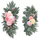 thumbnail image 4 of 2 piezas de flores de arco de boda, hojas , botín de flores de imitación hecho a mano, cartel de bienvenida rústico, decoración para pared, Rosa mayimx Corona colgante de puerta principal, 4 of 9