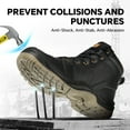 thumbnail image 6 of SPIEZ Men's Steel Toe Work Boots – Puncture-Proof, Non-Slip Safety Boots for Industrial, Construction, Hiking, Tactical, and Outdoor Use,Black Size 11.5, 6 of 11