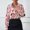 Pink, variant on Babysbule Women's Printed Long Sleeve Blouse Casual Turn Down Collar Shirt Soft Polyester Comfy Stylish Tops for Daily Wear