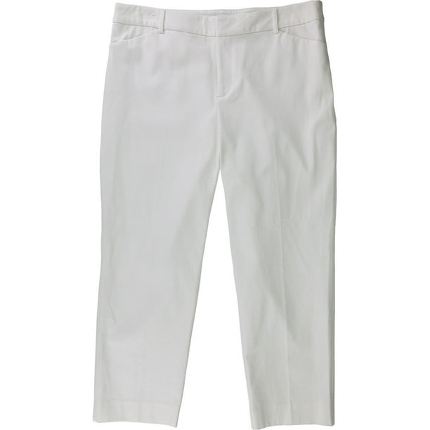 Pantalones casuales de pierna recta para mujer Charter Club, blanco, 16