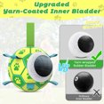 thumbnail image 6 of QDAN Durable Dog Toys Soccer Ball with Nylon Straps Hand Pump for Puppies Medium Large Dogs, 6-inch, Yellow & Green, 6 of 7
