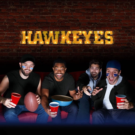 Iowa Hawkeyes illuminated recycled metal wall decor
