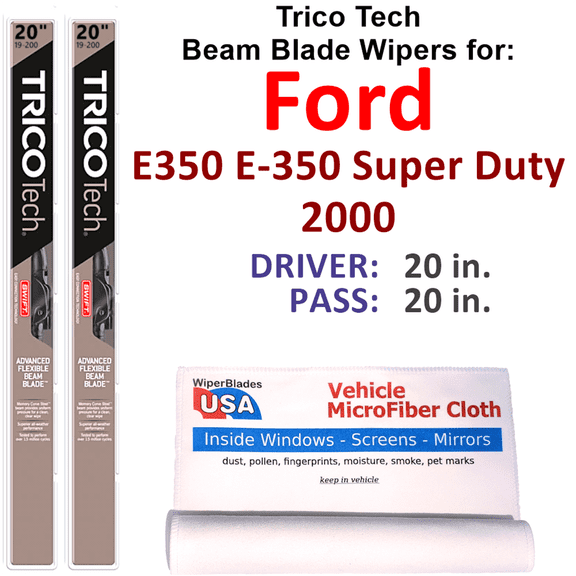 2000 Ford E350 E-350 Super Duty Beam Blade Wipers (Set of 2)