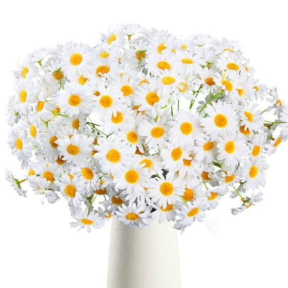 AmyHomie Fleurs Artificielles Marguerite en Soie Marguerite Gerber Artificielle pour Décoration de la Maison Marguerite Artificielle pour Décoration de Mariage (Blanc)