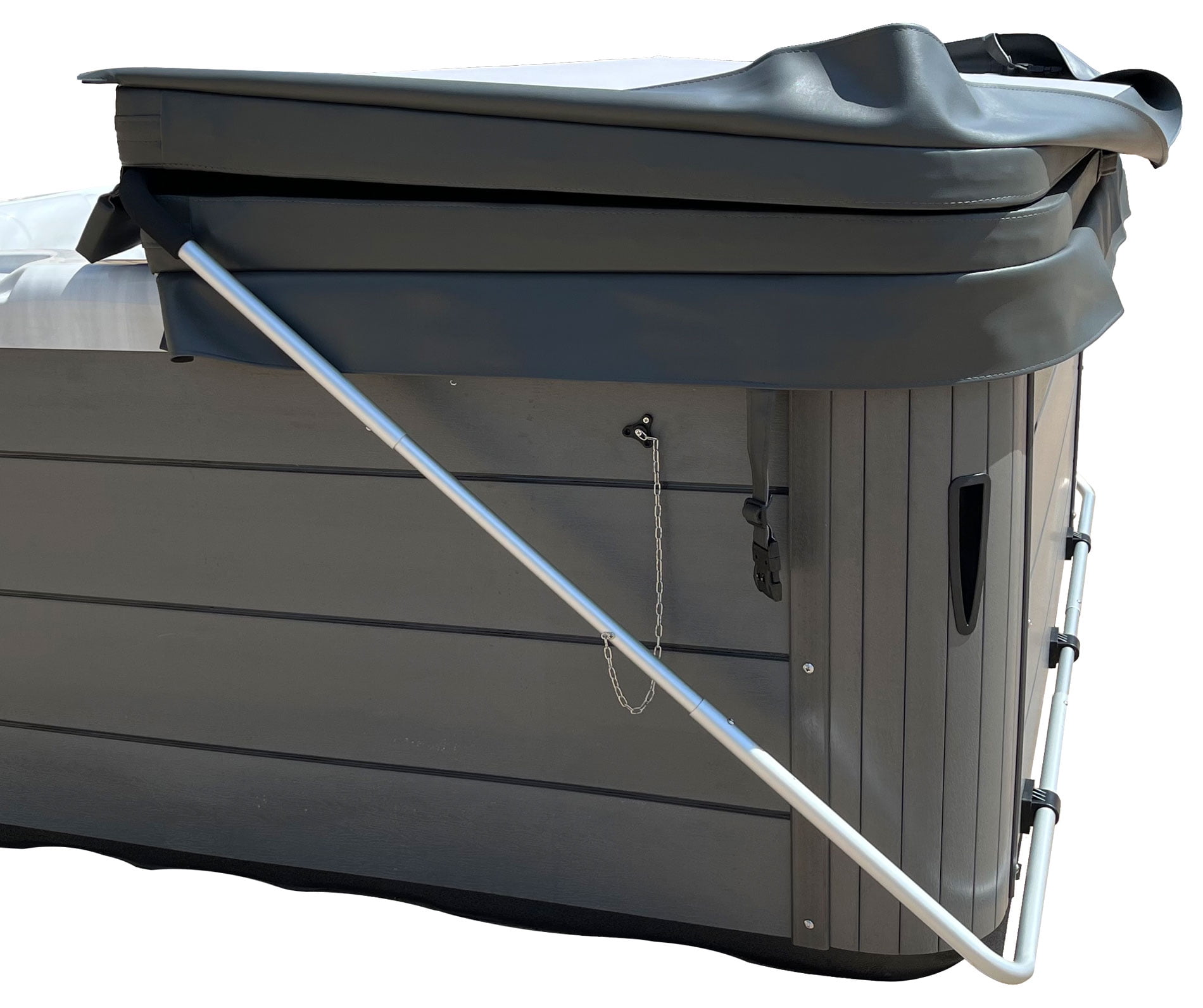 Puri Tech Cover Lifts Fold Bottom or Deck Mount Spa & Hot Tub Cover Lift Removal Silver 11.53 lb