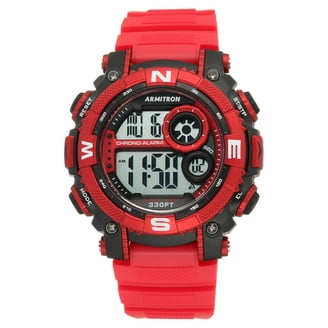 Men's Red Digital Armitron Sport Watch with Silicone Band