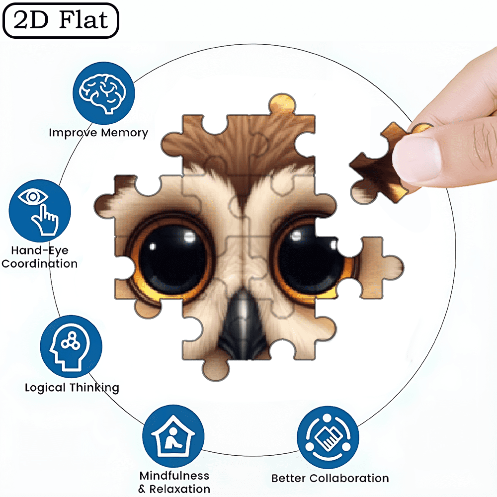 1000-piece vertical paper jigsaw puzzle - Cute Owl in a Tree Hole, size 29.5*20 inches.