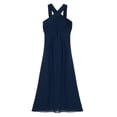 thumbnail image 6 of MSemis Women Sleeveless Long Formal Evening Party Wedding Bridesmaid Dress Navy_Blue 10, 6 of 7