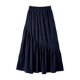 thumbnail image 3 of Tennis Skirts for Women Summer Elegant Summer Pleated Patchwork A-Line Skirt with High Waist Comfort Fit for Daily Casual Wear Navy S, 3 of 3