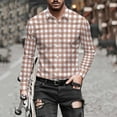 thumbnail image 6 of FDGIU Men's Fall Flannel Shirt - Button Down Plaid, Slim Fit Cozy Long Sleeve Fall Winter Layering Piece with Pocket, 6 of 7