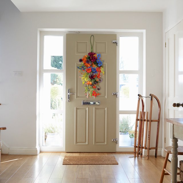 Artificial Wreath,Door Hanging Artificial Hanging Hanging Wreath Wreath Decoration Time-Tested Durability