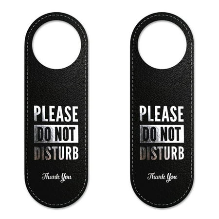 Do Not Disturb Sign 2 Pack Executive Quality Door Hanger | Eco Leather Hotel Style (Best Executive Job Search Sites 2019)
