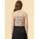 thumbnail image 4 of Cárdigan Toreras Top de Encaje Floral Transparente Allegra K Caqui L, 4 of 5