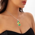 thumbnail image 4 of Fashion Guyana Map Pendant Necklace Stainless Steel Country Outline Necklace Jewelry Flag Charm Thin Chain Necklace, 4 of 8