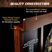 Bristle Dartboard Cabinet Set, LED Lights, Official Size Dart Board, by Barrington Billiards