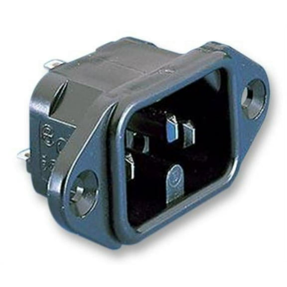 BULGIN LIMITED - IEC Panel Plug Flange Fix Black