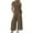 Coffee, variant on Women's Casual Summer Jumpsuits Short Sleeve V Neck Button Cropped Wide Leg Romper Overalls with Pockets