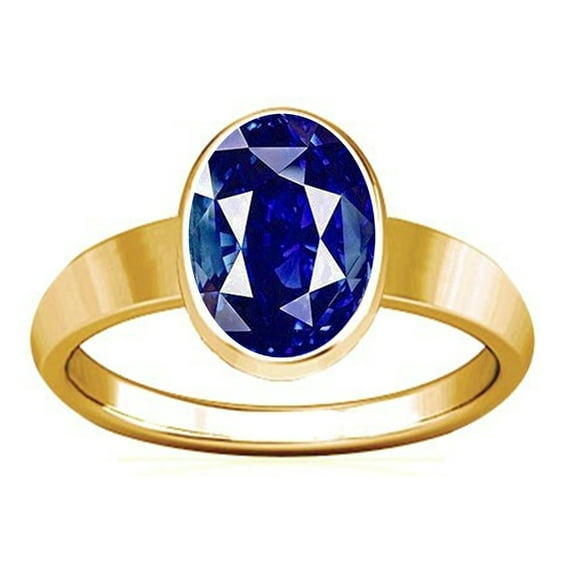 Divya Shakti 5.25-5.50 Carat Blue Sapphire Plain Design Ring (Nilam/Neelam Stone Panchadhatu Plain Design Ring)(3)