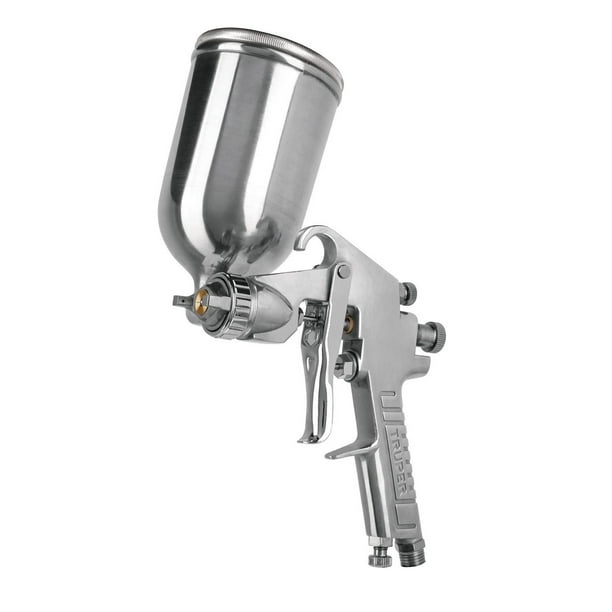 Pistola para pintar gravedad Truper LVMP vaso aluminio boquilla 1.0mm