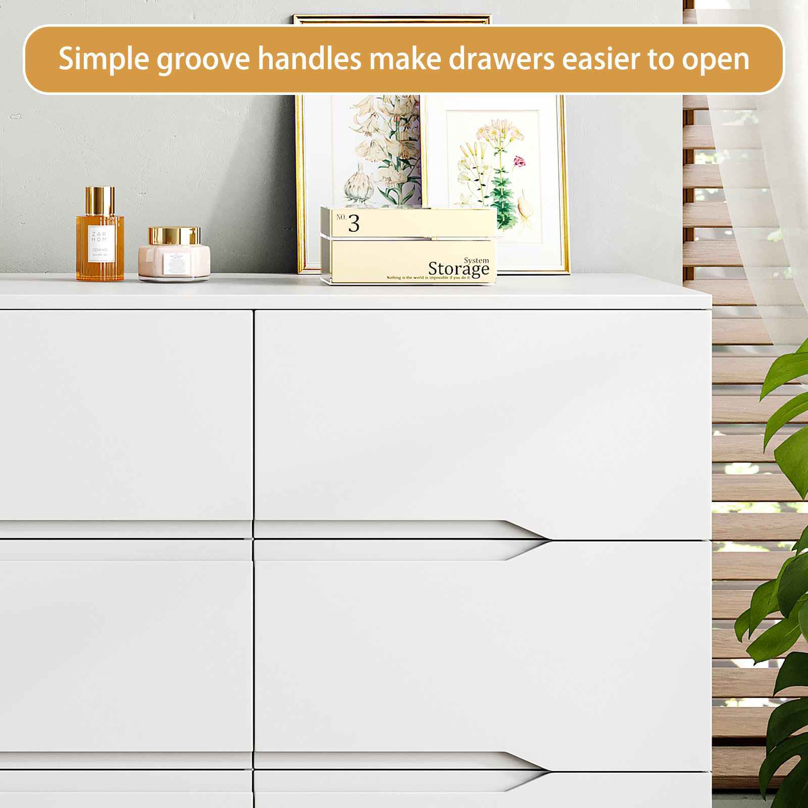 60.3 Inch Wide Modern White 9-Drawer Dresser, Spacious Storage Chest for Bedroom